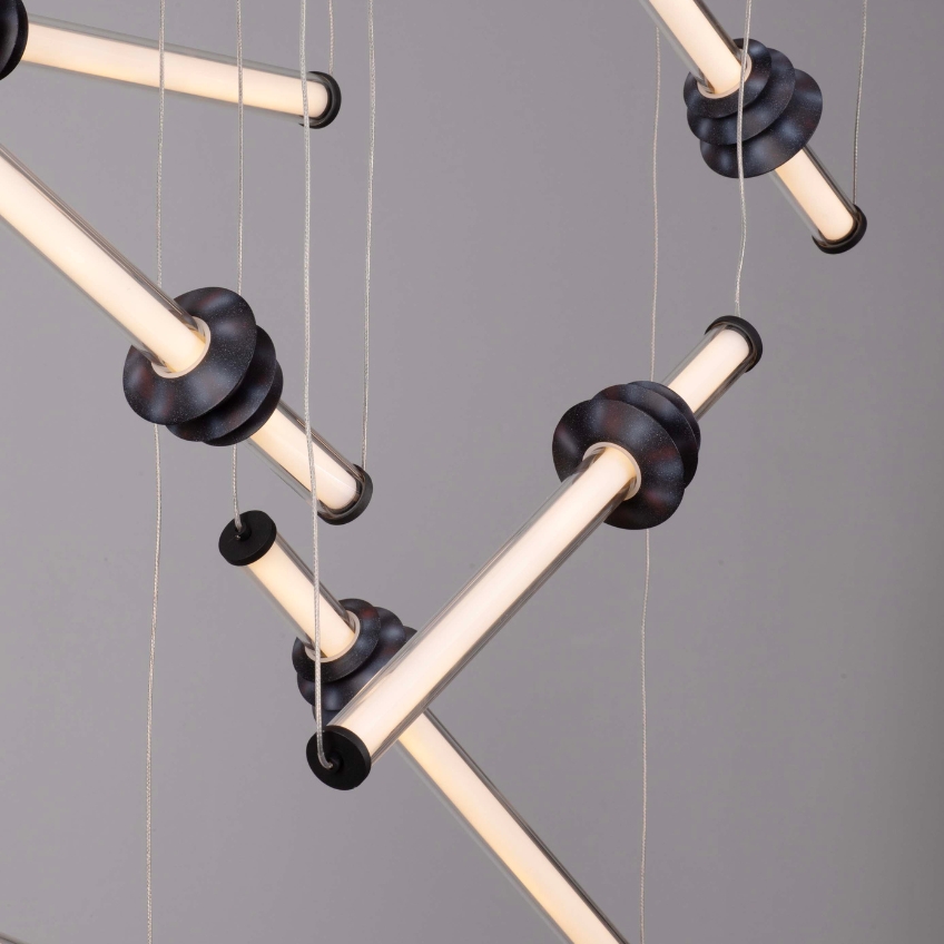 Černé závěsné LED světlo Nova Luce Atmosfera 120 cm