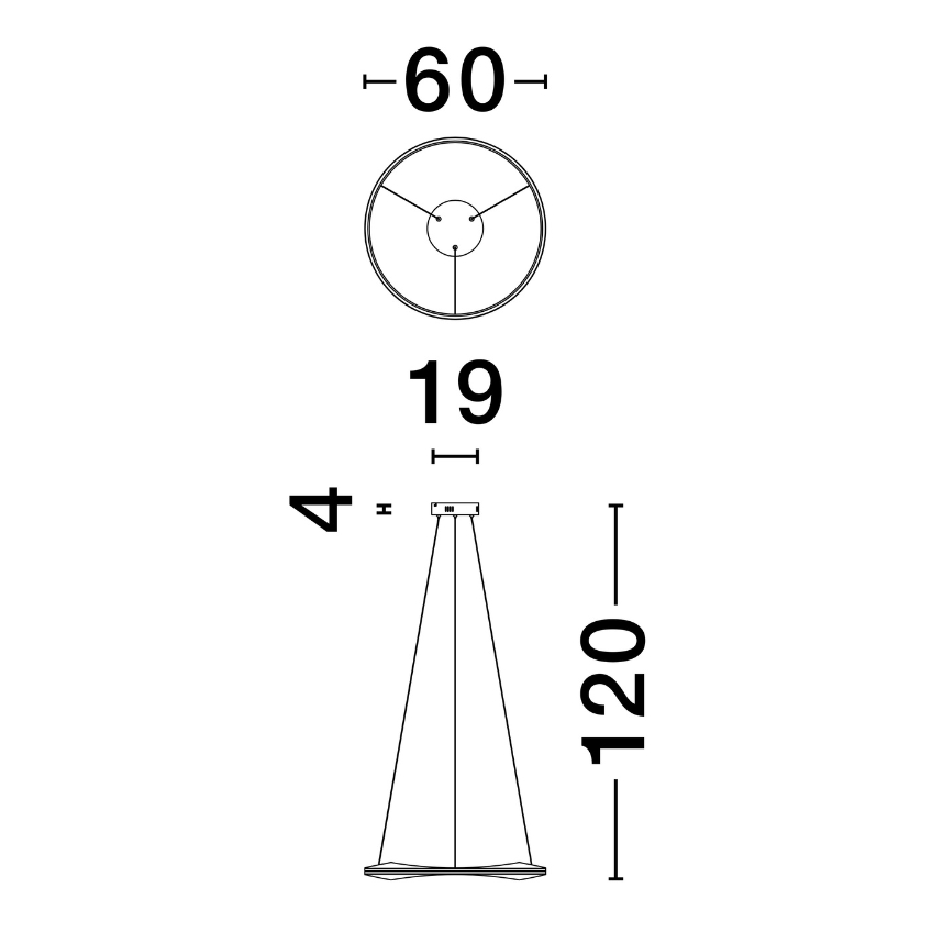Černo-zlaté kovové závěsné LED světlo Nova Luce Dobi 60 cm