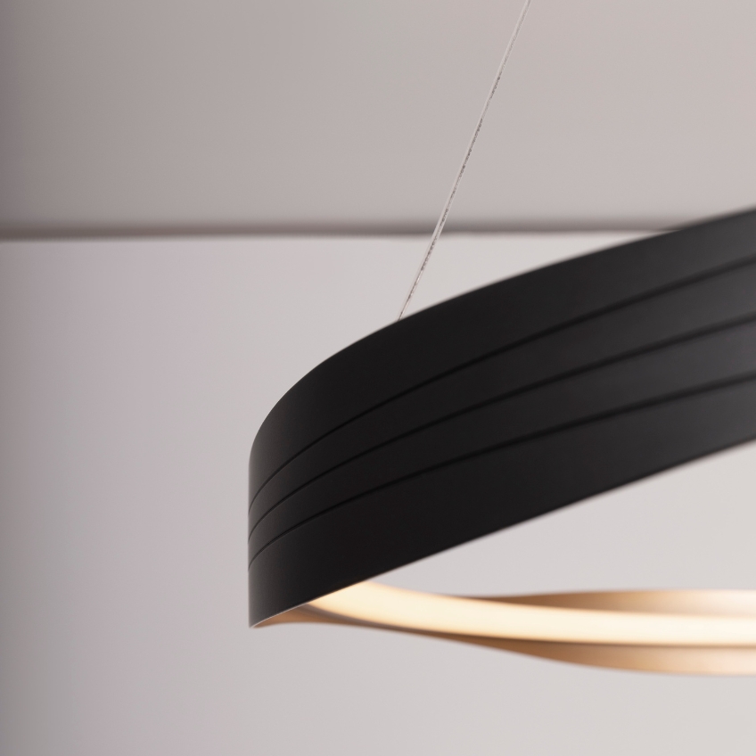 Černo-zlaté kovové závěsné LED světlo Nova Luce Dobi 80 cm