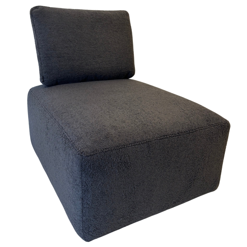 Tmavě šedý bouclé polštář Kave Home Blok 40 x 60 cm