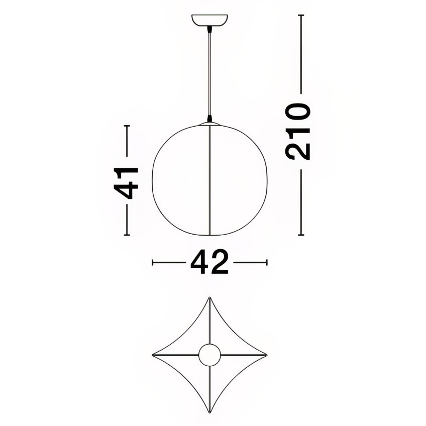 Bílé závěsné světlo Nova Luce Pierida 42 cm