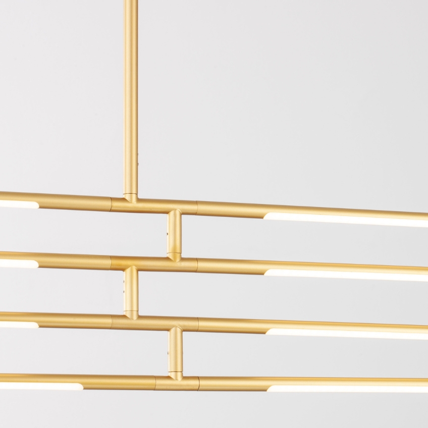 Zlaté kovové závěsné LED světlo Nova Luce Raccio 84 cm
