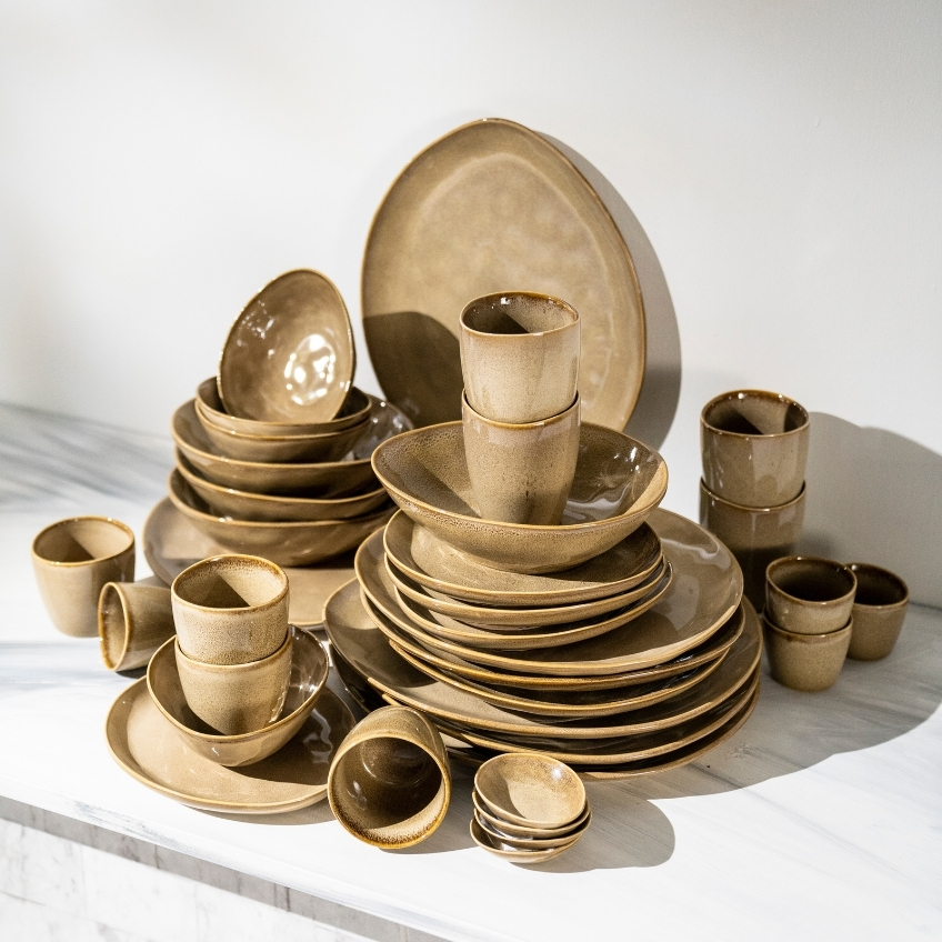 Světle hnědý kameninový hrnek Daze 100 ml