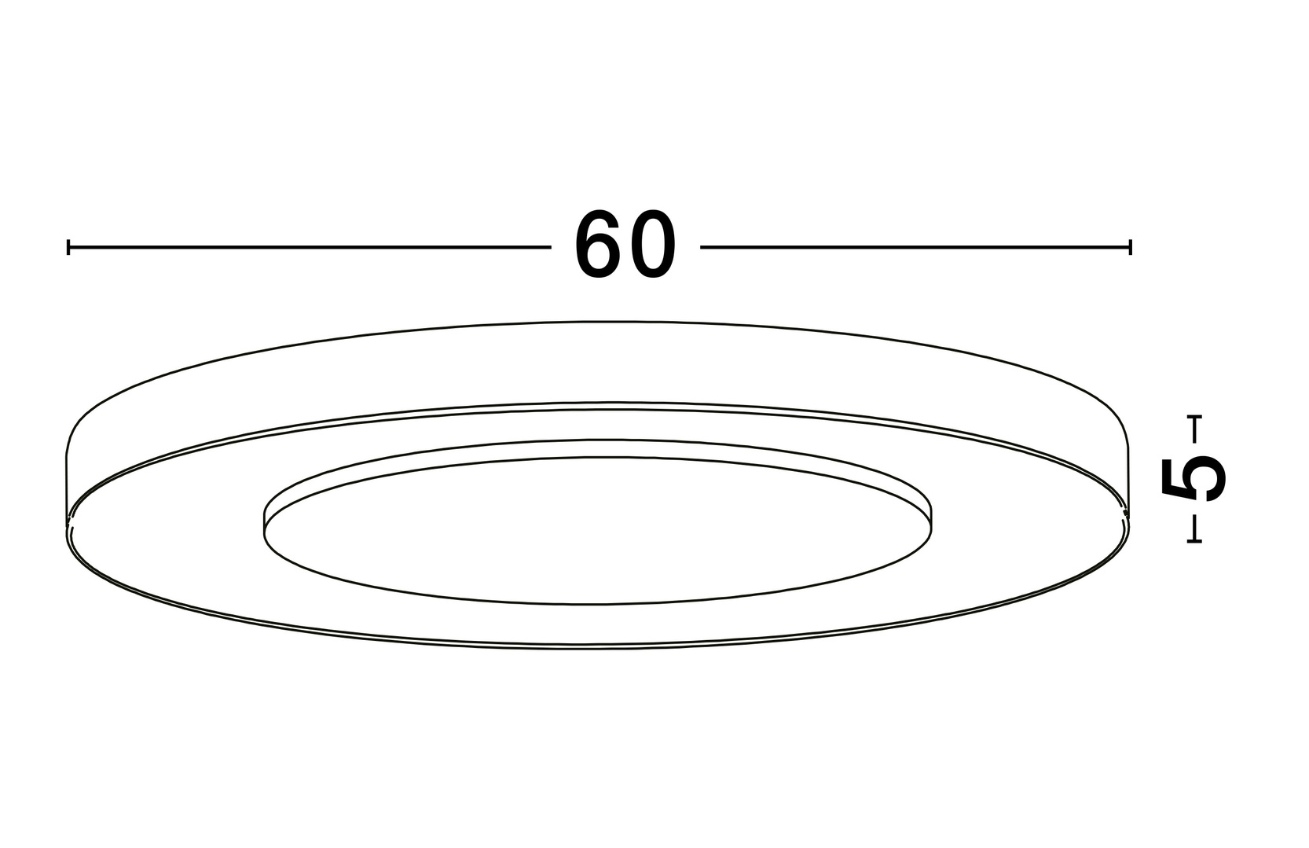 Černobílé kovové stropní LED světlo Nova Luce Pada 60 cm
