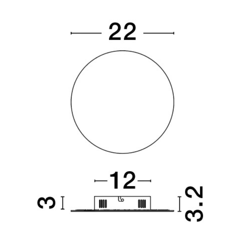Černé kovové nástěnné LED světlo Nova Luce Cyrcle 22 cm
