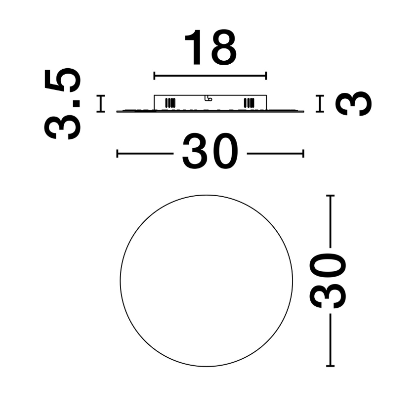 Hnědé kovové nástěnné LED světlo Nova Luce Cyrcle 30 cm