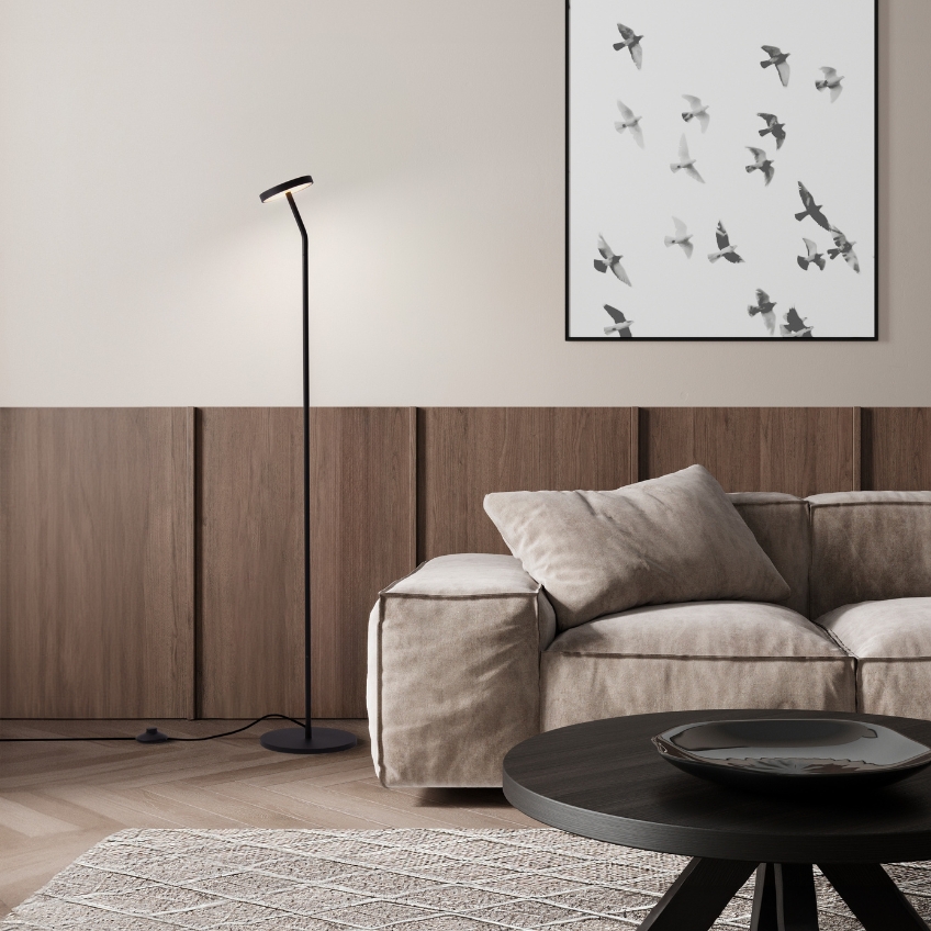 Černá kovová stojací LED lampa Nova Luce Logos 123 cm -fv-interier-25