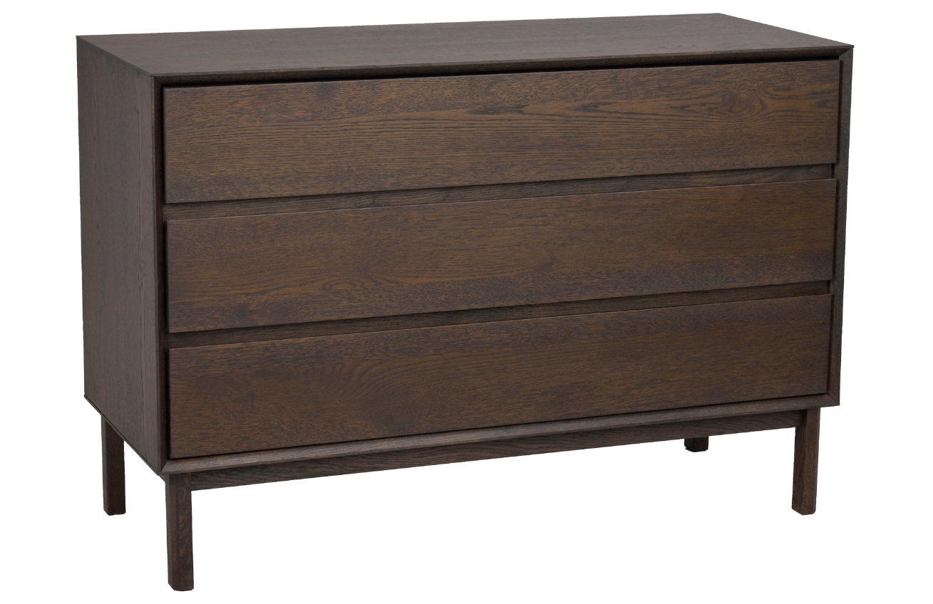 Tmav&aacute; dubov&aacute; komoda ROWICO MACKAY 110 x 45 cm