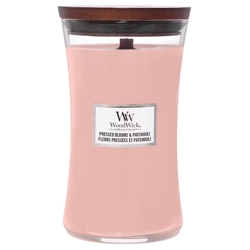 WoodWick Velká vonná svíčka WoodWick, Pressed Blooms & Patchouli