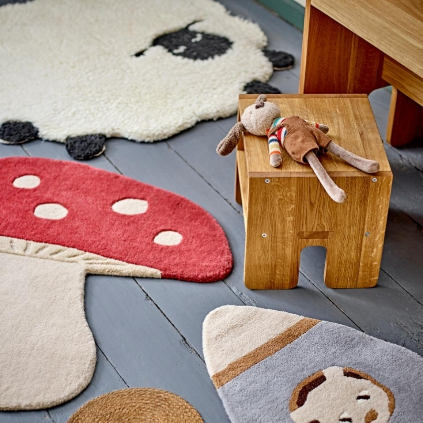 Bílý vlněný koberec Bloomingville Dolly 84 cm