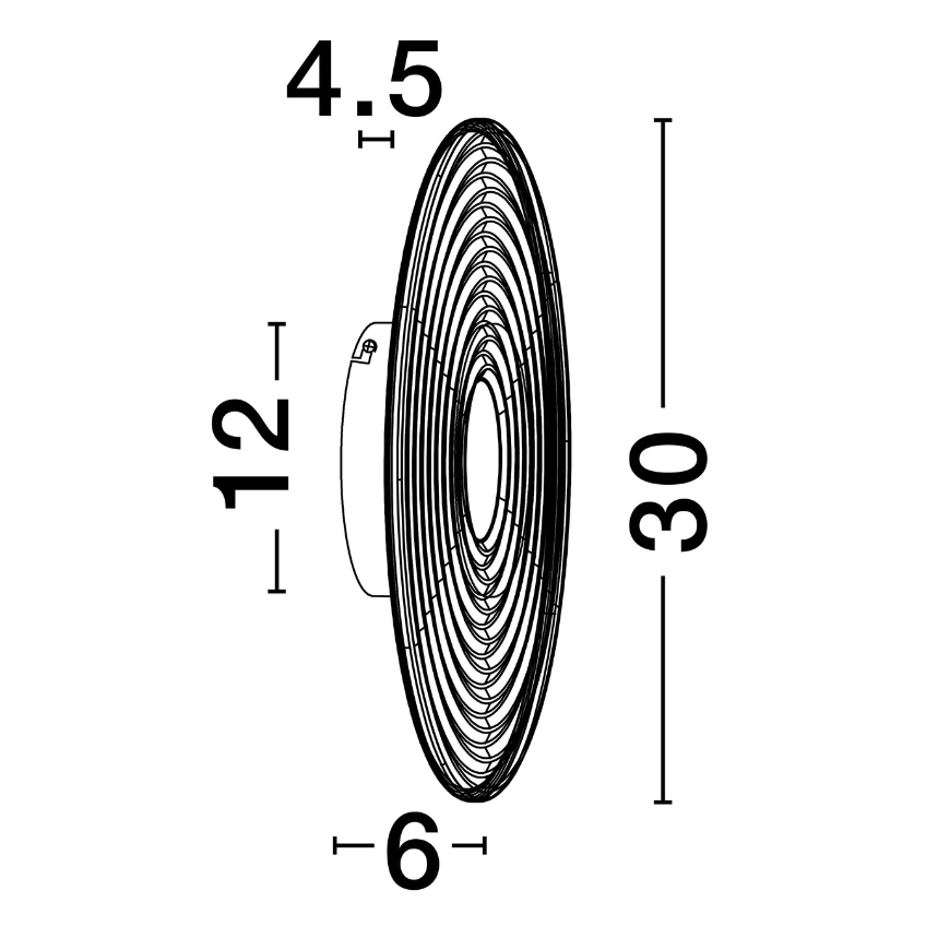 Černé skleněné nástěnné LED světlo Nova Luce Nous 30 cm