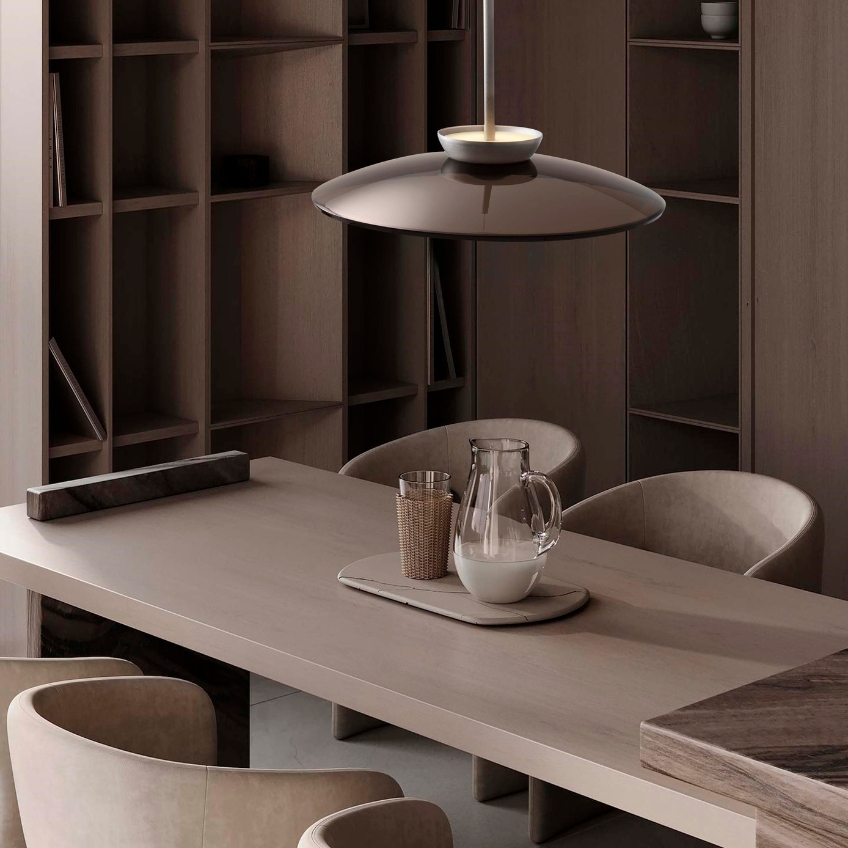 Hnědé skleněné závěsné LED světlo Nova Luce Esti 50 cm -fv-interier-25