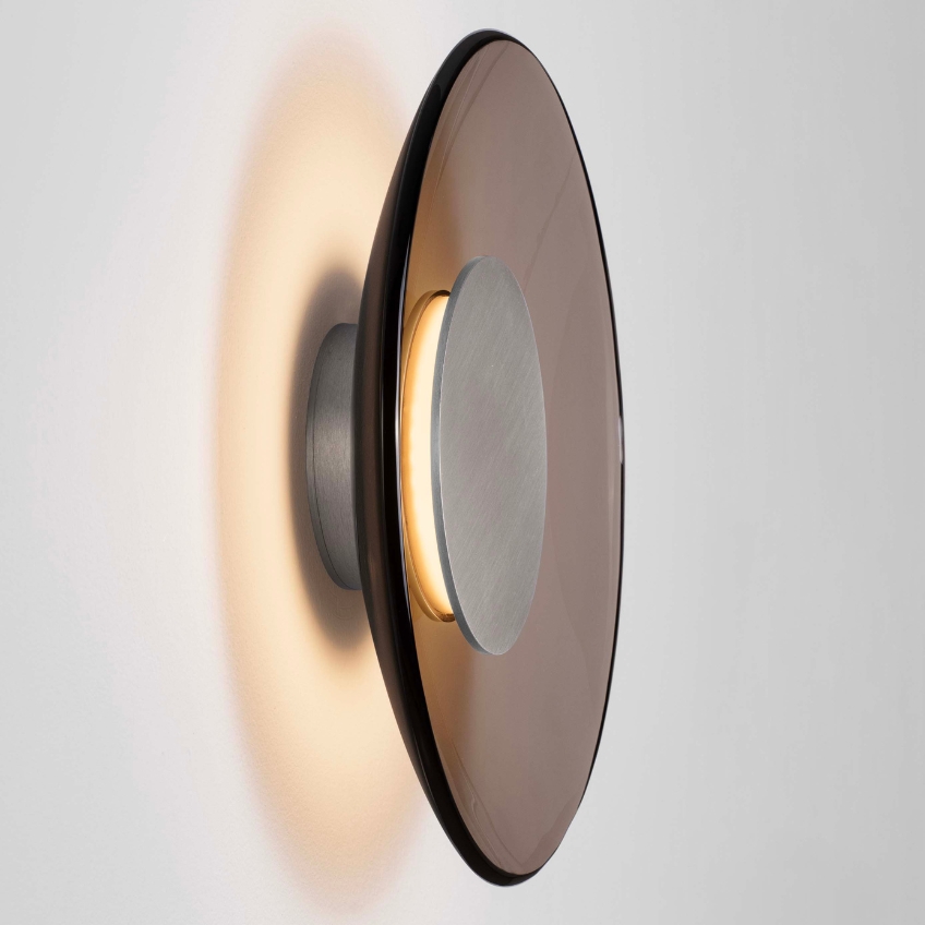Hnědé skleněné nástěnné LED světlo Nova Luce Esti