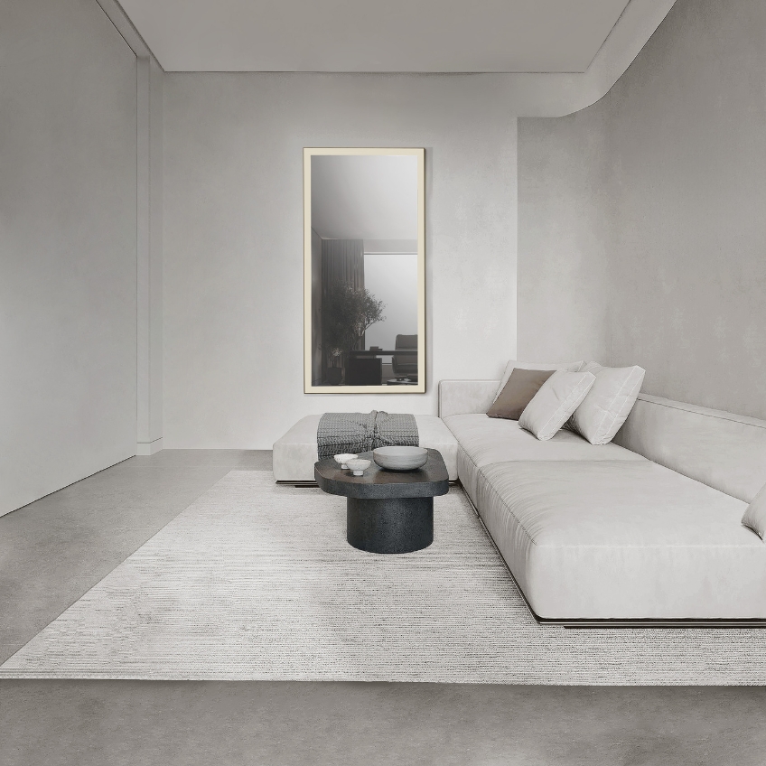 Černé závěsné zrcadlo s LED osvětlením Nova Luce Adon 150 x 75 cm -fv-interier-25