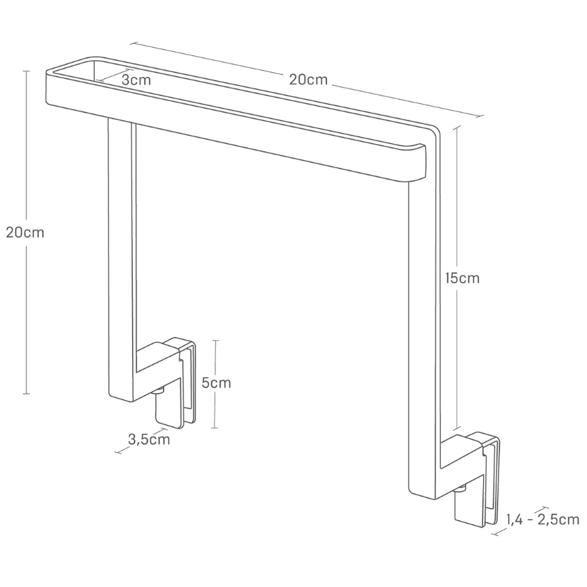 Bílý kovový závěsný držák na utěrky Yamazaki Tower 20 cm