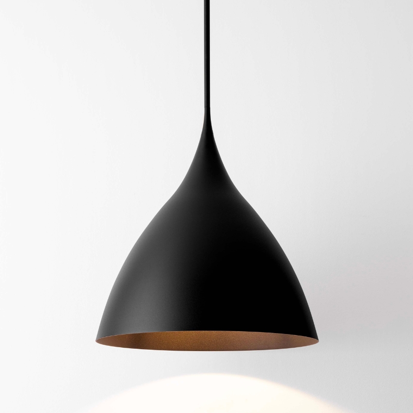 Černé kovové závěsné světlo Nova Luce Syntopia 46 cm