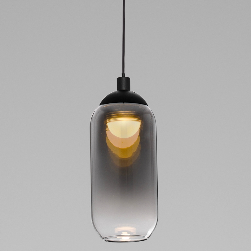 Kouřově šedé skleněné závěsné LED světlo Nova Luce Kita 7 cm