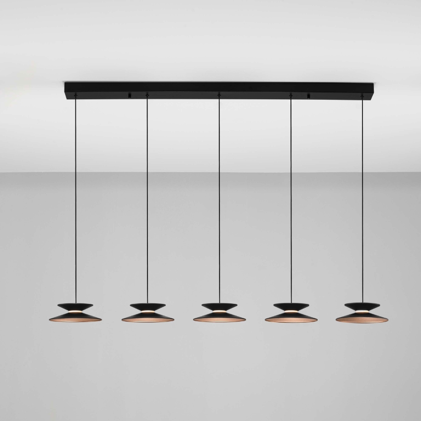 Černé kovové závěsné LED světlo Nova Luce Morfi 132 cm