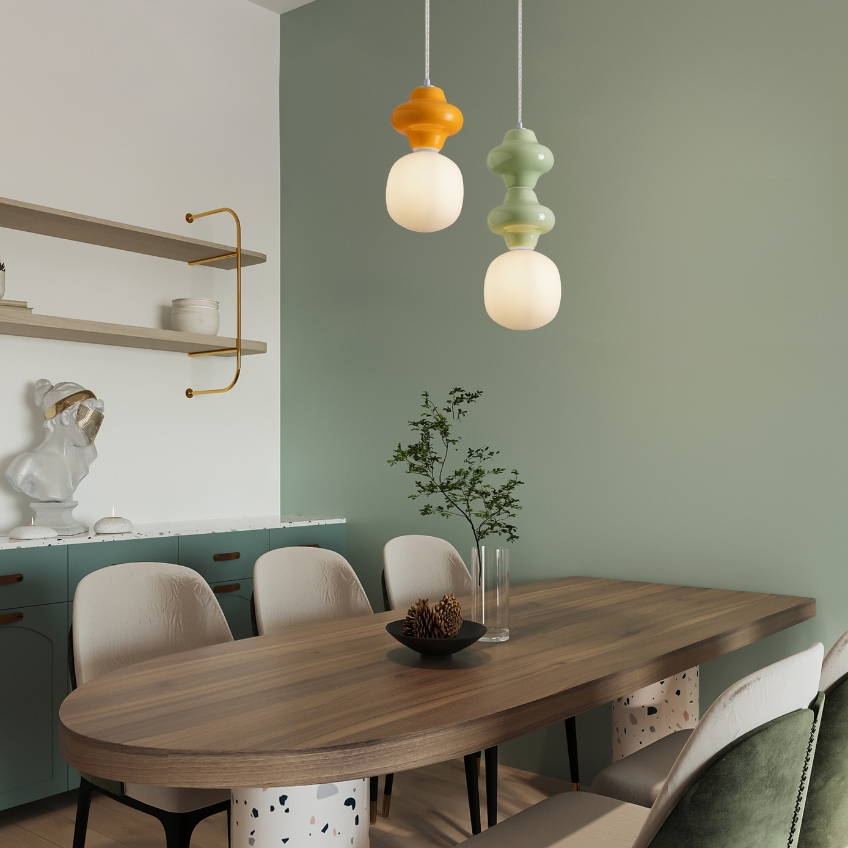 Oranžové závěsné světlo Nova Luce Clio 18 cm