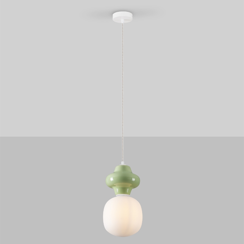 Zelené závěsné světlo Nova Luce Clio 18 cm