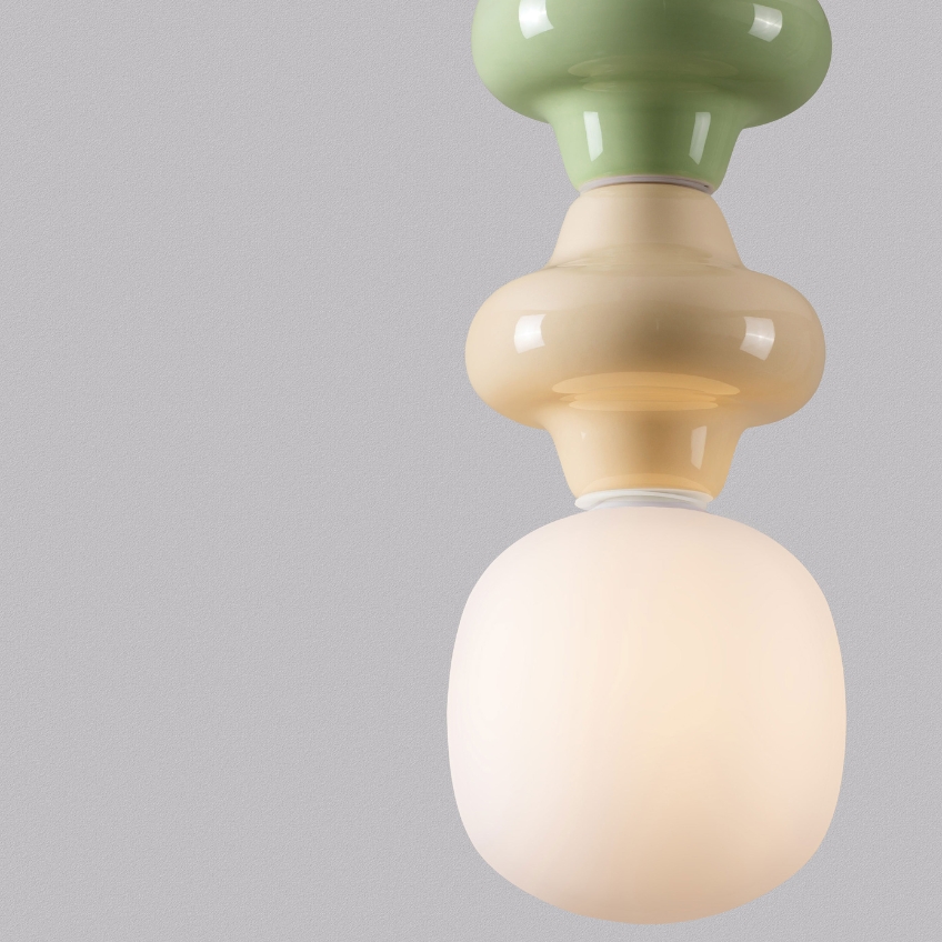 Zeleno-žluté závěsné světlo Nova Luce Clio 18 cm