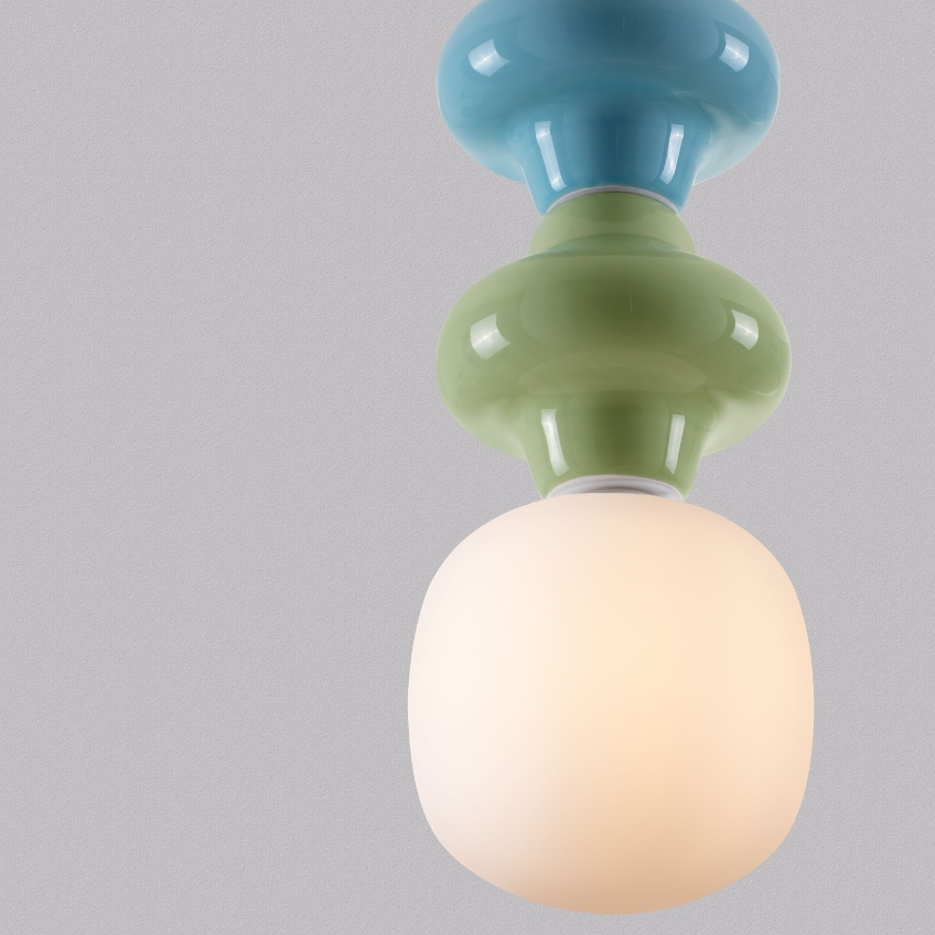 Modro-zelené závěsné světlo Nova Luce Clio 18 cm