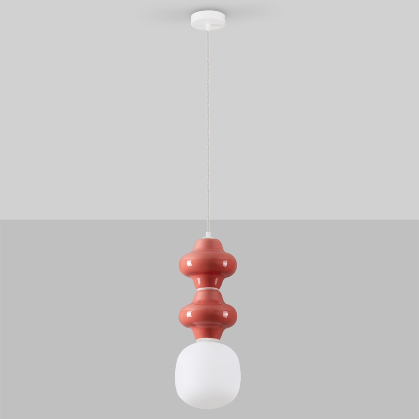 Červené závěsné světlo Nova Luce Clio 18 cm