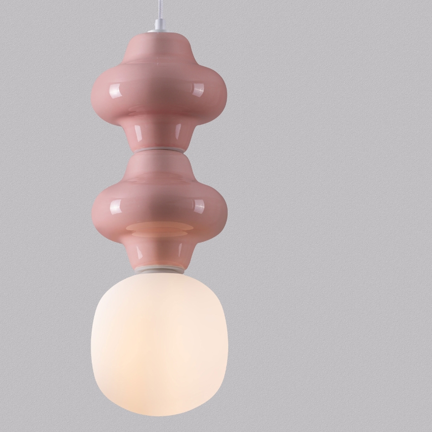 Růžové závěsné světlo Nova Luce Clio 18 cm