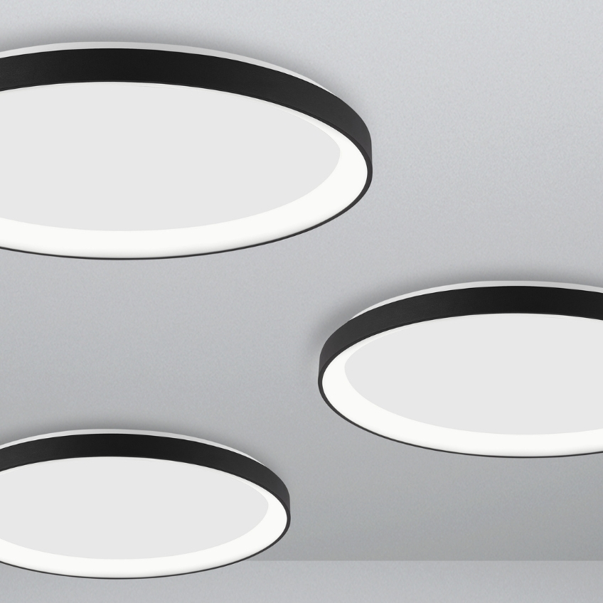 Černé kovové stropní LED světlo Nova Luce Pertino 48 cm