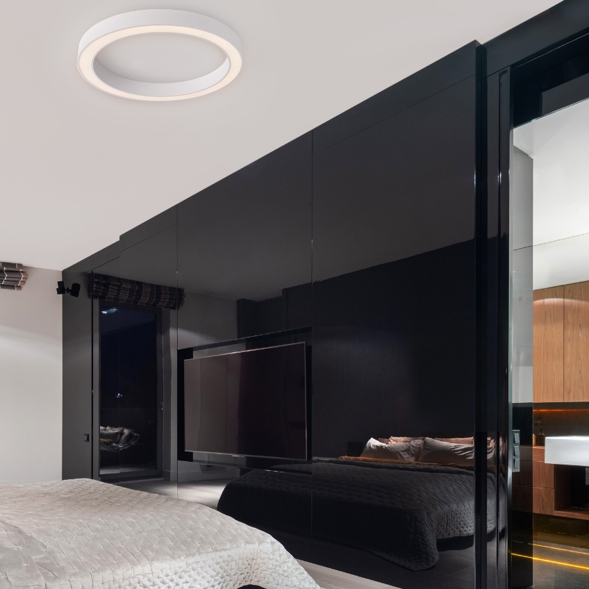 Černé kovové stropní LED světlo Nova Luce Morbido 80 cm