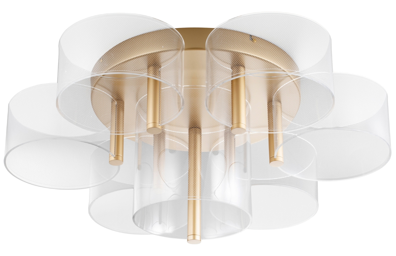 Zlaté kovové stropní LED světlo Nova Luce Gatlin 61,7 cm