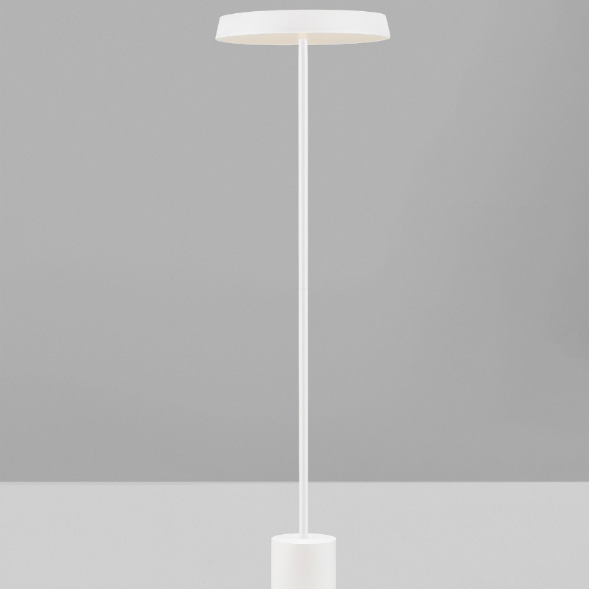 Bílá kovová stojací LED lampa Nova Luce Vetro 136 cm