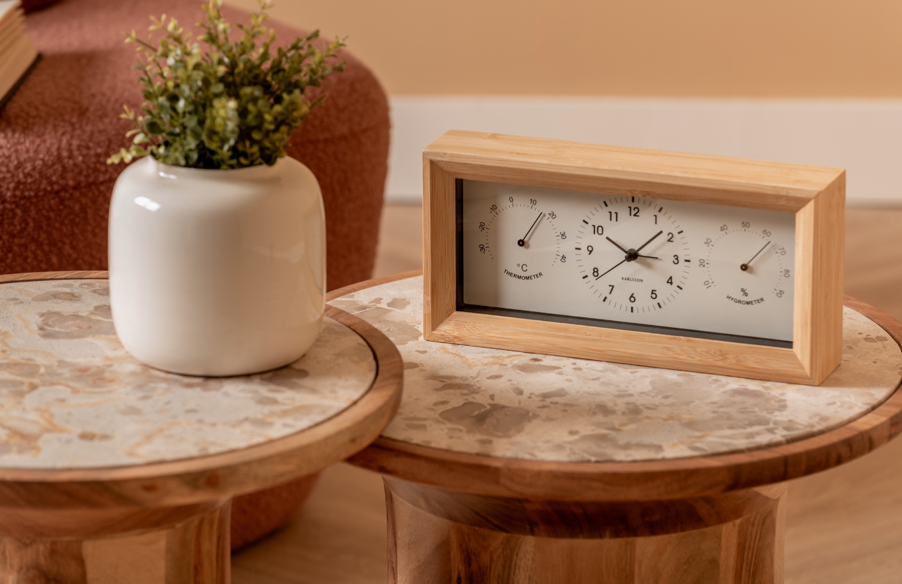 Present time Hnědý mramorový odkládací stolek Tubio 40 cm