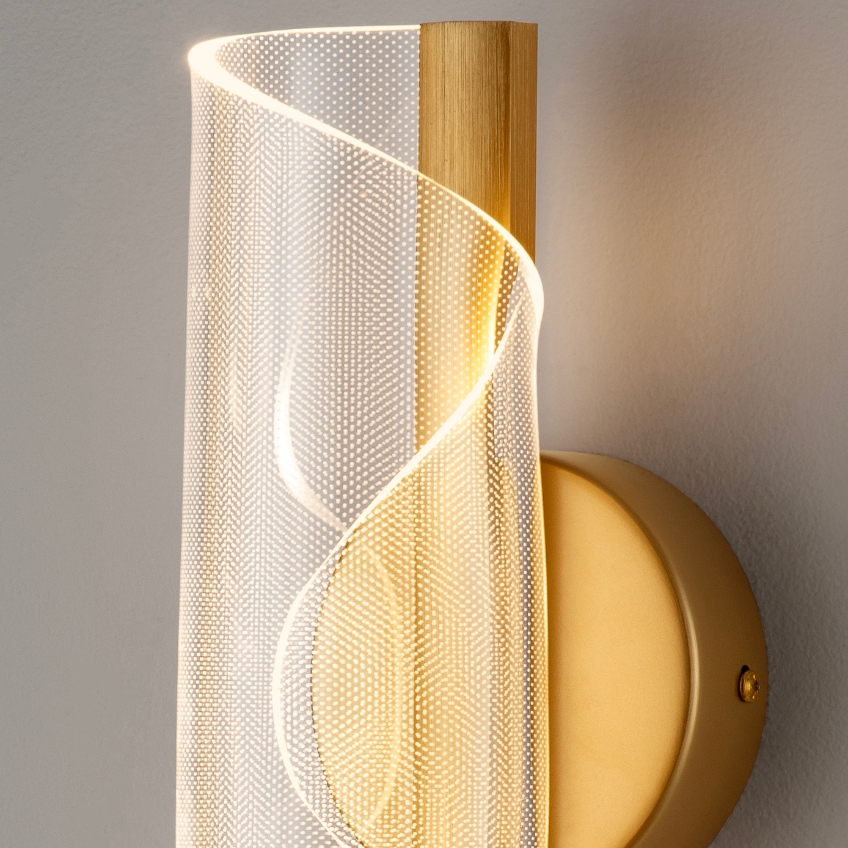 Zlaté kovové nástěnné LED světlo Nova Luce Valentin 31 cm