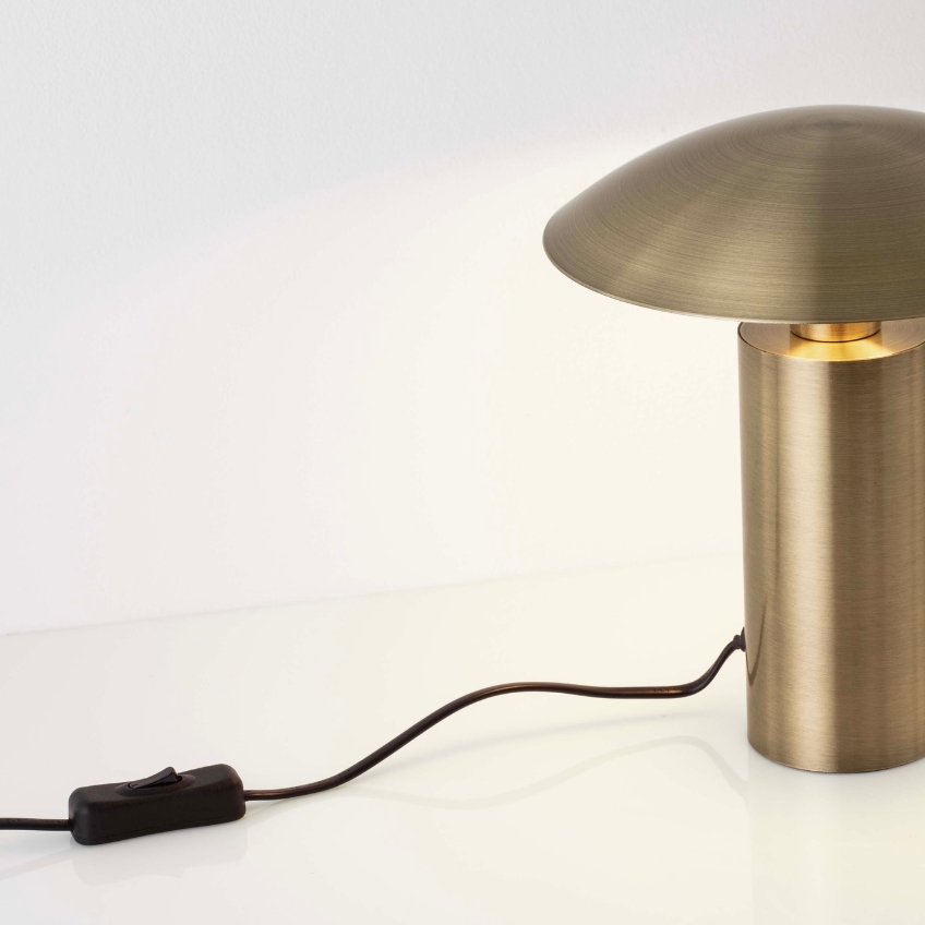 Zlatá kovová stolní LED lampa Nova Luce Karpos