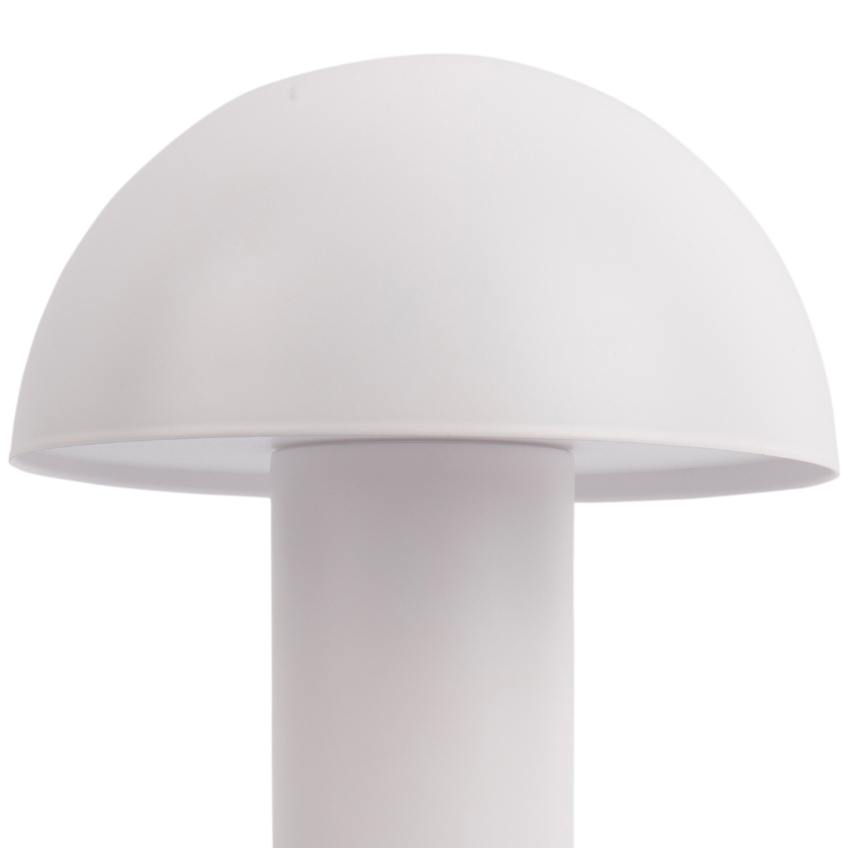 Present time Bílá kovová nabíjecí stolní LED lampa Fungus