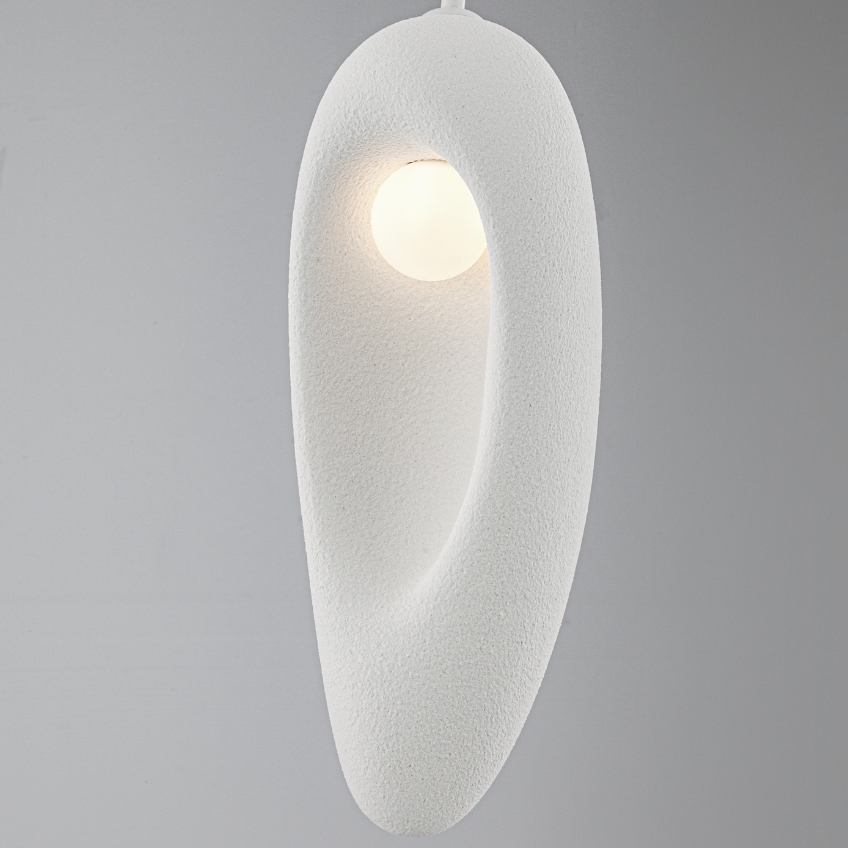 Bílé závěsné světlo Nova Luce Lefko 18 cm