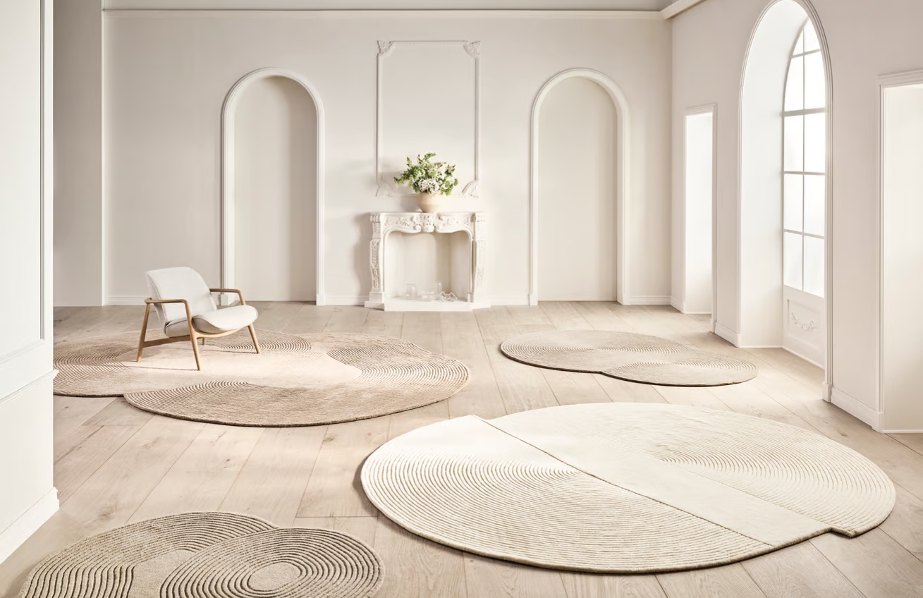 Bolia Krémově bílý vlněný koberec Zen 157 x 180 cm