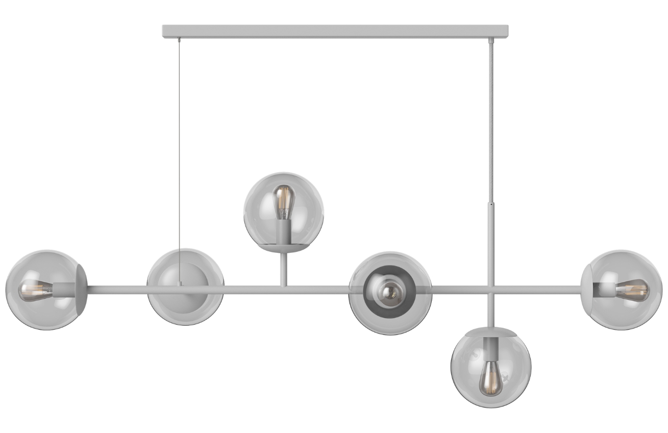 Šedé kovové závěsné světlo Orb 115 cm
