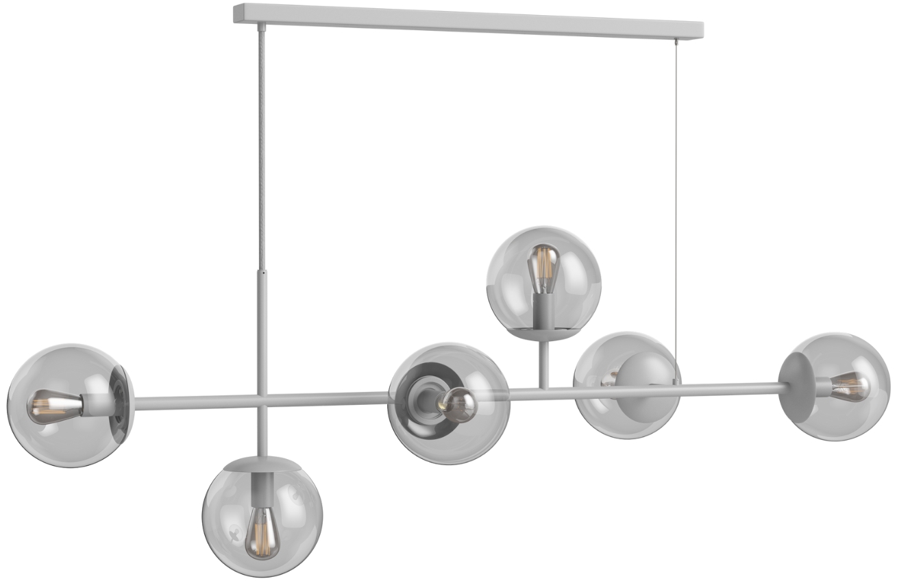 Šedé kovové závěsné světlo Orb 115 cm