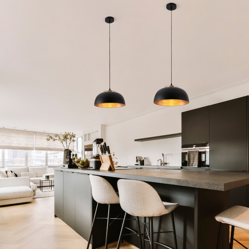 Černo-zlaté kovové závěsné světlo Nova Luce Sqube 35 cm -fv-interier-25