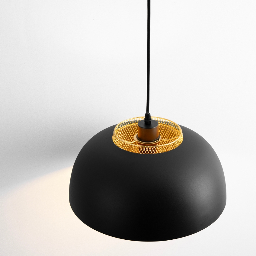 Černo-zlaté kovové závěsné světlo Nova Luce Sqube 35 cm