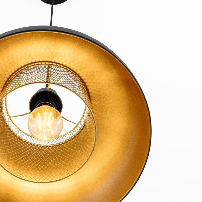 Černo-zlaté kovové závěsné světlo Nova Luce Sqube 35 cm