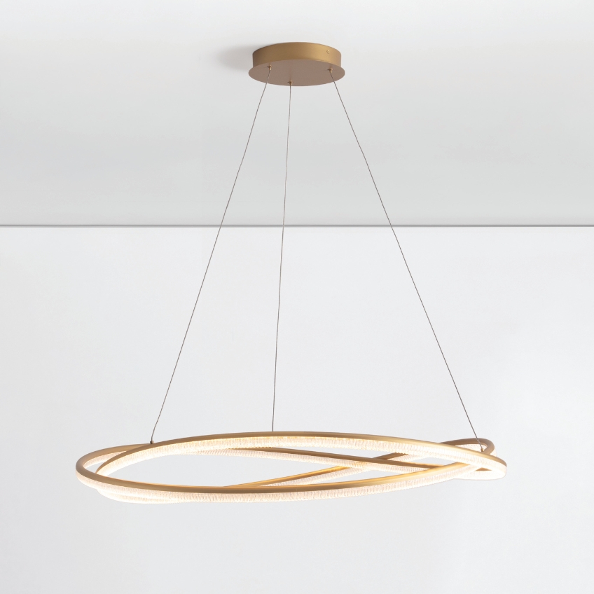 Zlaté kovové závěsné LED světlo Nova Luce Ofelia 95 cm