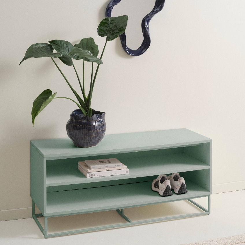 Zelený lakovaný botník LYCKEBY 120 x 40 cm -fv-interier-25