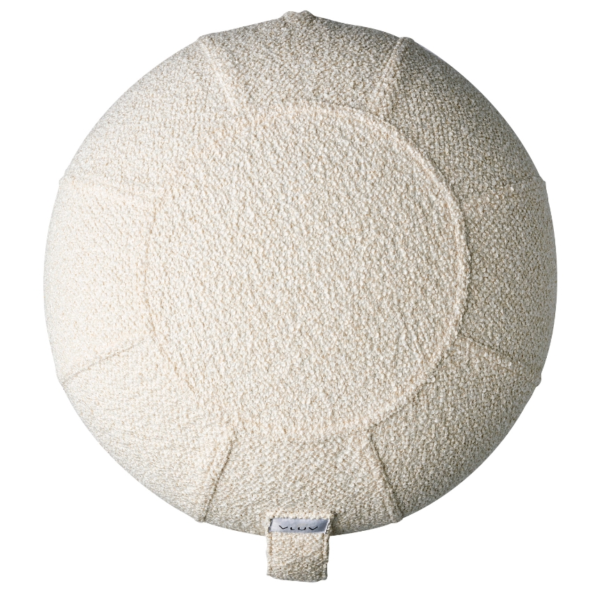 Bílá bouclé balanční stolička VLUV KAPSUL DIVA 48 cm