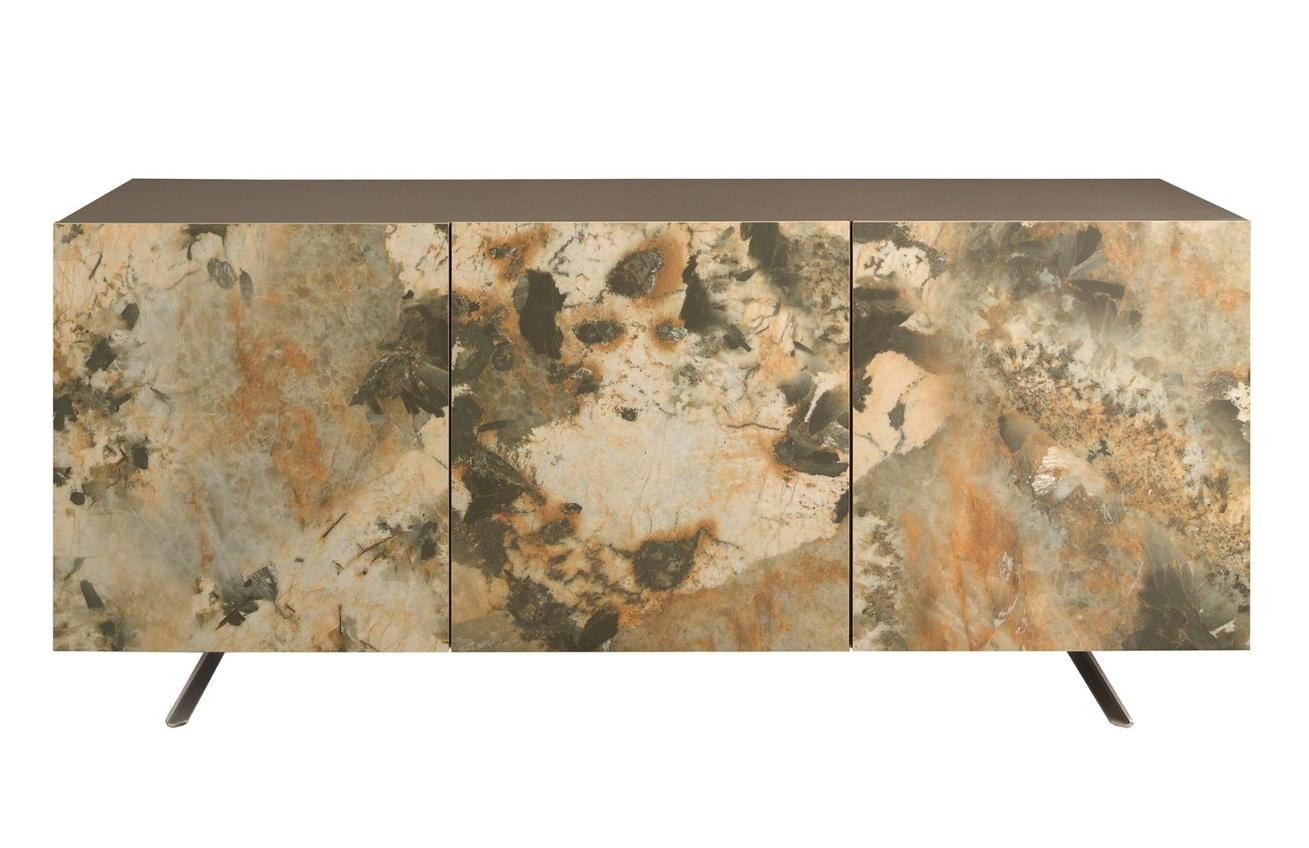 Hnědá lakovaná komoda Angel Cerdá No. 3270, 180 x 50 cm