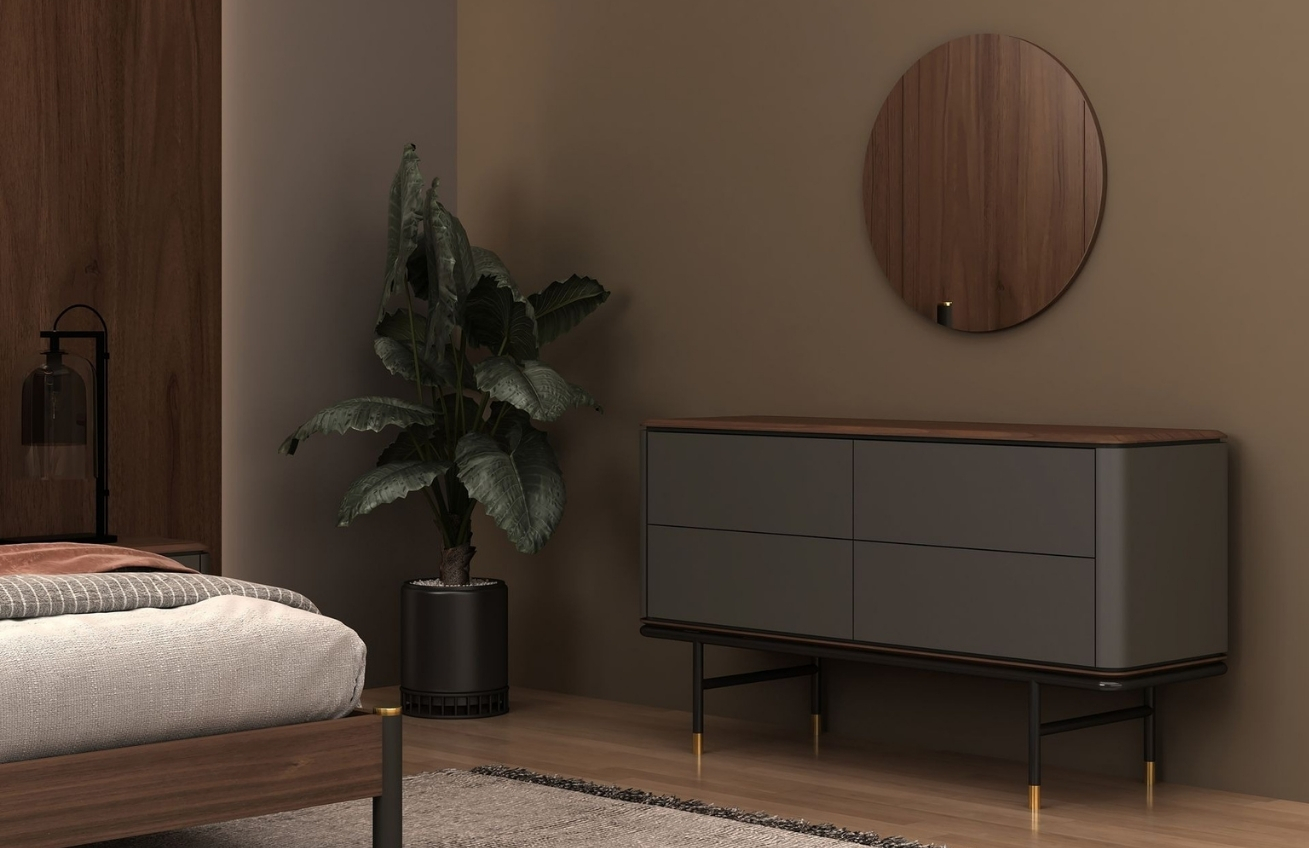 Ořechové závěsné zrcadlo Angel Cerdá No. 3263, 70 cm