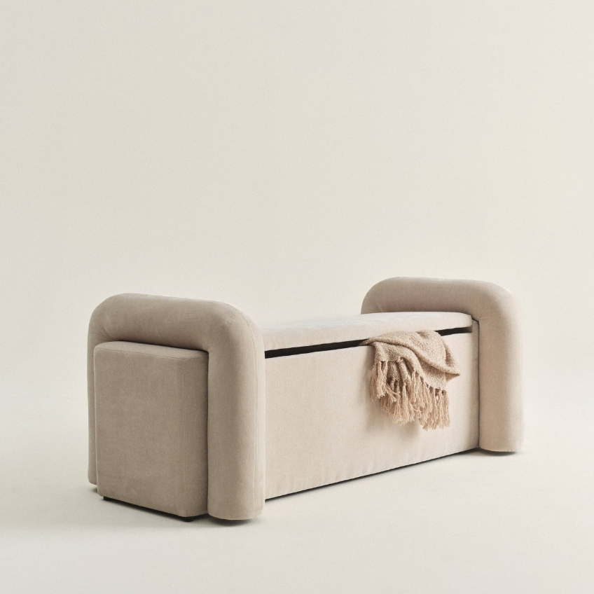 Béžová čalouněná lavice KOMORO 150 cm s úložným prostorem -fv-interier-25