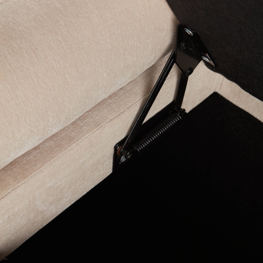 Béžová čalouněná lavice KOMORO 150 cm s úložným prostorem